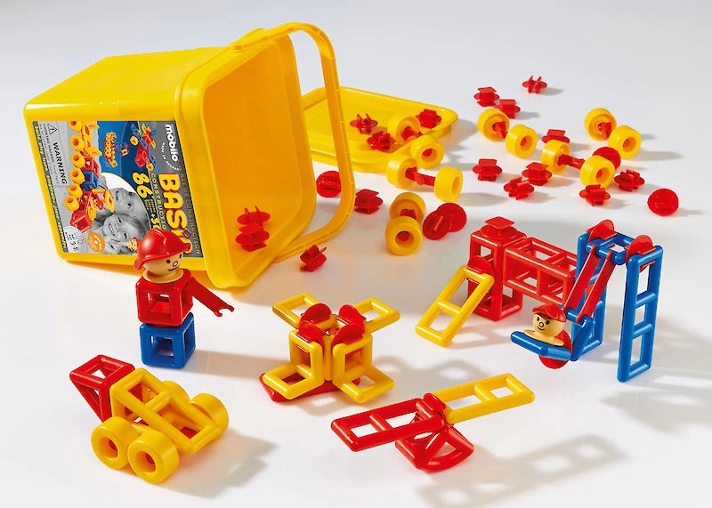 Mobilo Basic Bucket set NEW 86pc   30 Construction Blueprints Creative Construction Toy Build Play Learn for Children STEM Cognitive Developmental Toys for Toddlers Best Seller 3yrs 