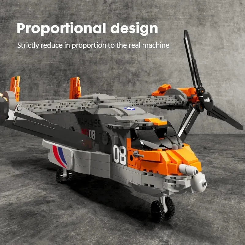 MOC Expert Creator Boeing Bell Osprey V22 Bricks Toy 88007