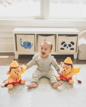 MODI TOYS Baby Hanuman (Medium - 11 inch) Mantra Singing Stuffed Plush Toy | Ideal for Newborns, Infants, Toddlers, Grandparents | Best for Diwali, Baby Shower, Birthday | Teddy Bear Panda Elephant