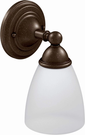 Moen YB2261ORB Brantford 1-Light Dual-Mount Bath Bathroom Vanity Fixture with Frosted Glass, Oil Rubbed Bronze