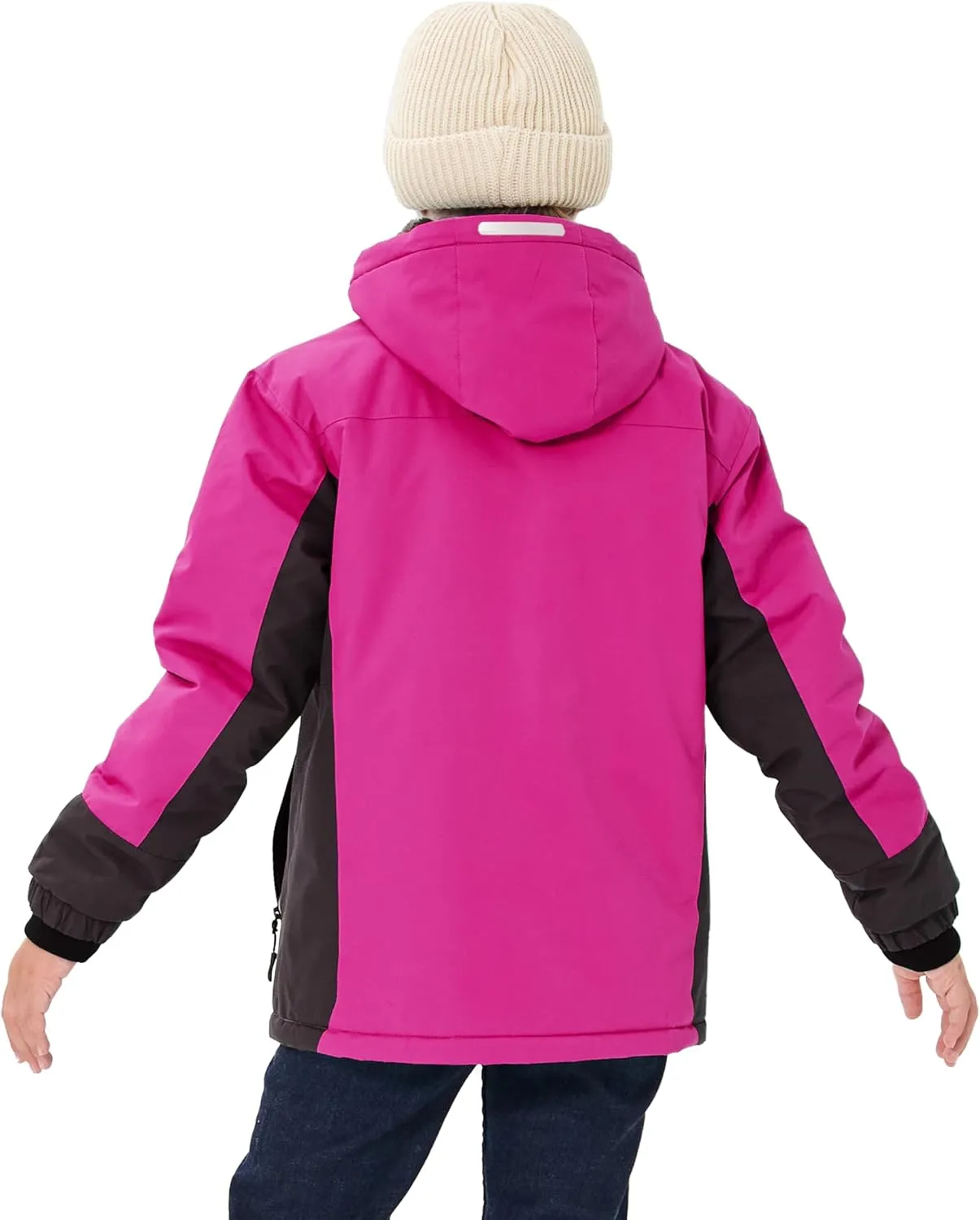 MoFiz Girls Ski Jacket Waterproof Fleece Lined Snowboard Jacket Warm Winter Snow Coats with Removable Hood