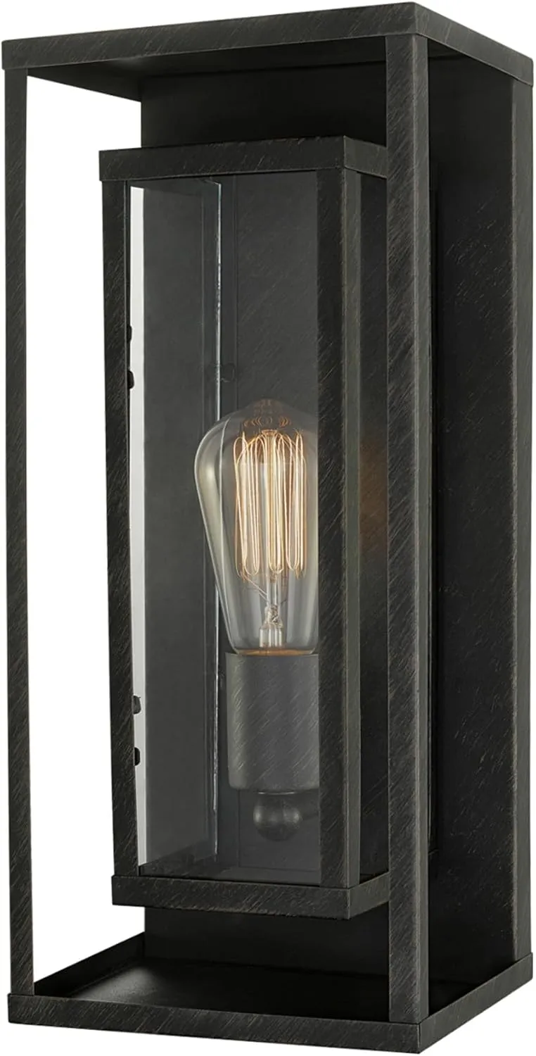 Montague 1-Light Outdoor Wall Sconce, Bronze, Clear Glass Shade,44228
