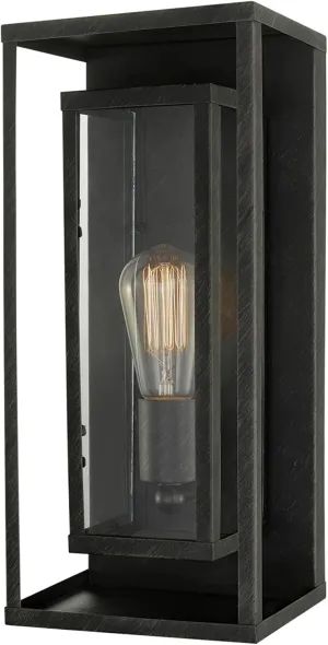Montague 1-Light Outdoor Wall Sconce, Bronze, Clear Glass Shade,44228