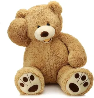 MorisMos Giant Teddy Bear, 39inch Large Stuffed Animal Bears with Big Footprints Plush, Kids Girlfriend Boyfriend Gift, Light Brown