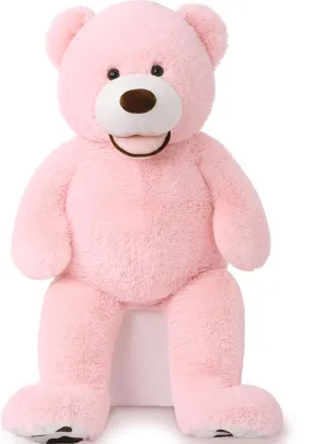 MorisMos Giant Teddy Bear, 39inch Large Stuffed Animals with Big Footprints Plush Stuffed Bears Gifts for Kids, Pink