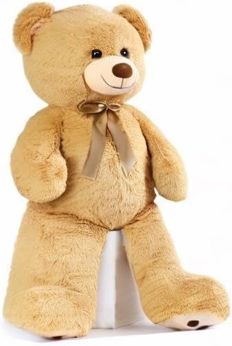 MorisMos Giant Teddy Bear Stuffed Animal 4ft, Big Teddy Bear Plush for Baby Shower, Life Size Stuffed Bear Gifts for Kids, Girls, Girlfriend, Women on Valentine, Christmas, Birthday（Light Brown）
