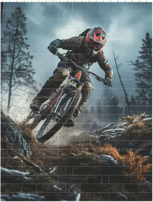 Mountain Bike Tournament Building Block Puzzle Personalized Building Bricks Block Puzzle Building Family Keepsake DIY Brick Block Puzzles Valentine's Day Gifts for Home Decor Brick Puzzle