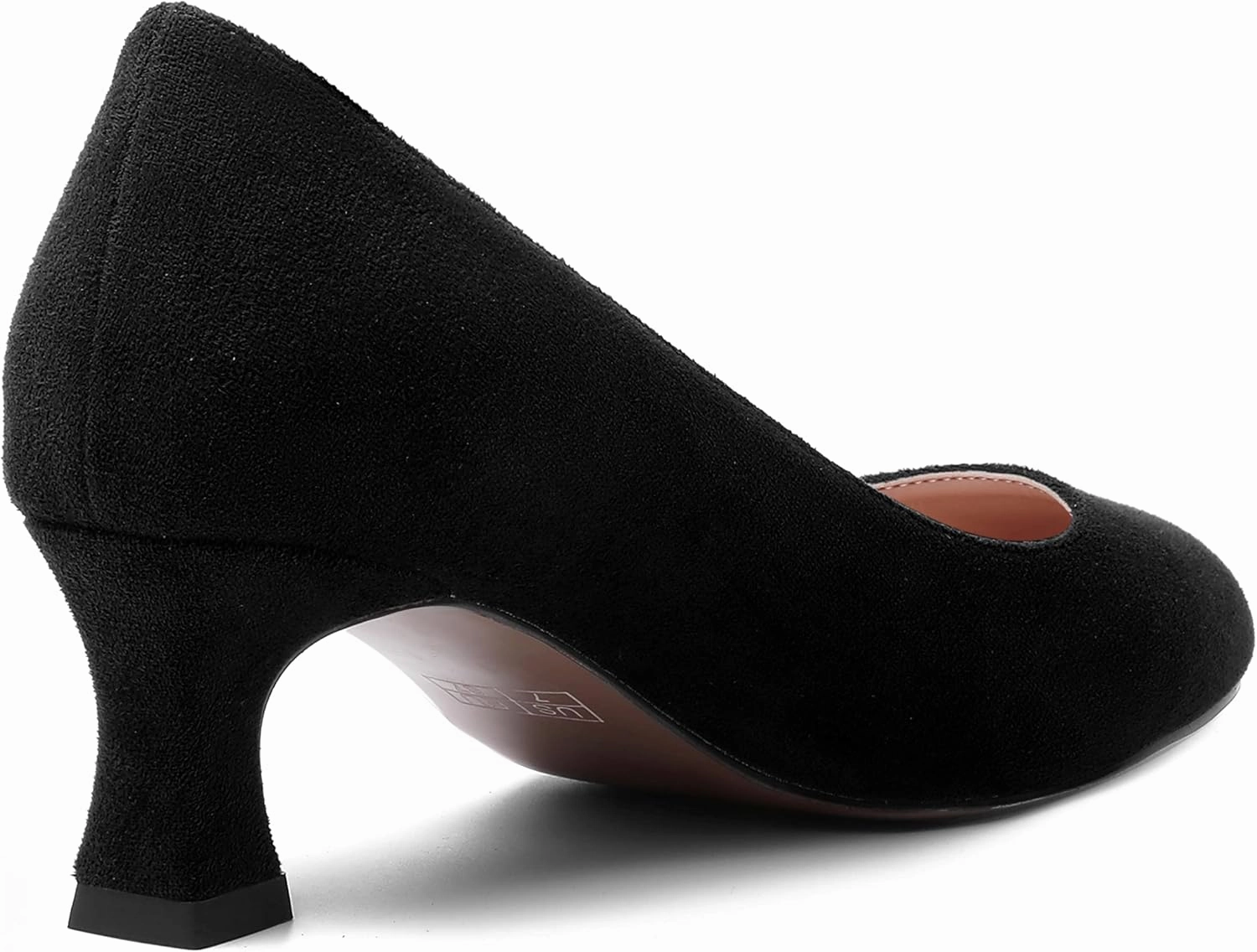 MOVINSTEPS Womens Dress Office Suede Slip On Round Toe Spool Low Heel Pumps Shoes 2 Inch
