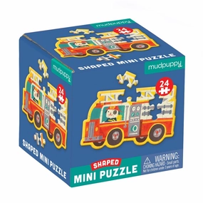 Mud Puppy | Shaped Mini Puzzle | Firetruck - 24pc