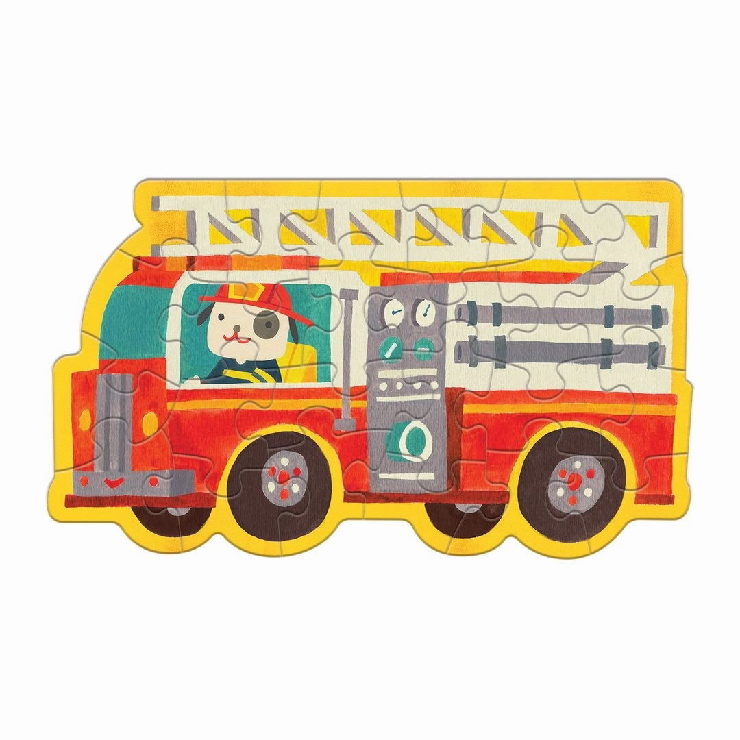 Mud Puppy | Shaped Mini Puzzle | Firetruck - 24pc