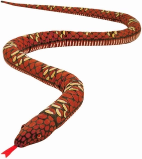 MUOVE Snake Stuffed Animal, Realistic Snake Toy, 110 Inch, Plush, Cotton, Unisex, Red, Easy to Clean, 4  Years