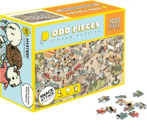 Mystery Jigsaw Puzzle-1,000 Pcs Mystery Puzzle with Storytelling Comics, Secret Ending-1000 Piece Puzzle for Adults & Kids –19.7'' x 27.6'' Frameable Magic Puzzle Art (Snack Attack)