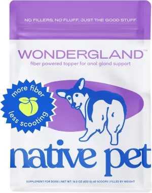 Native Pet WonderGland - Dog Anal Gland Treatment Using Fiber for Dogs - Prevents Scooting for Dogs Anal Gland Supplement Including Dog Gut Health Probiotics for Anal Gland Support - 60 Scoops