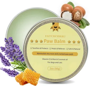 Natural Dog Paw Balm for Dogs and Cats. Moisturizes Dry Nose & Cracked Paw Pads | Snout Soother, Moisturizer & Paw Protector | Lick Safe Dog Nose Balm & Cat Paw Balm 2oz(56g)