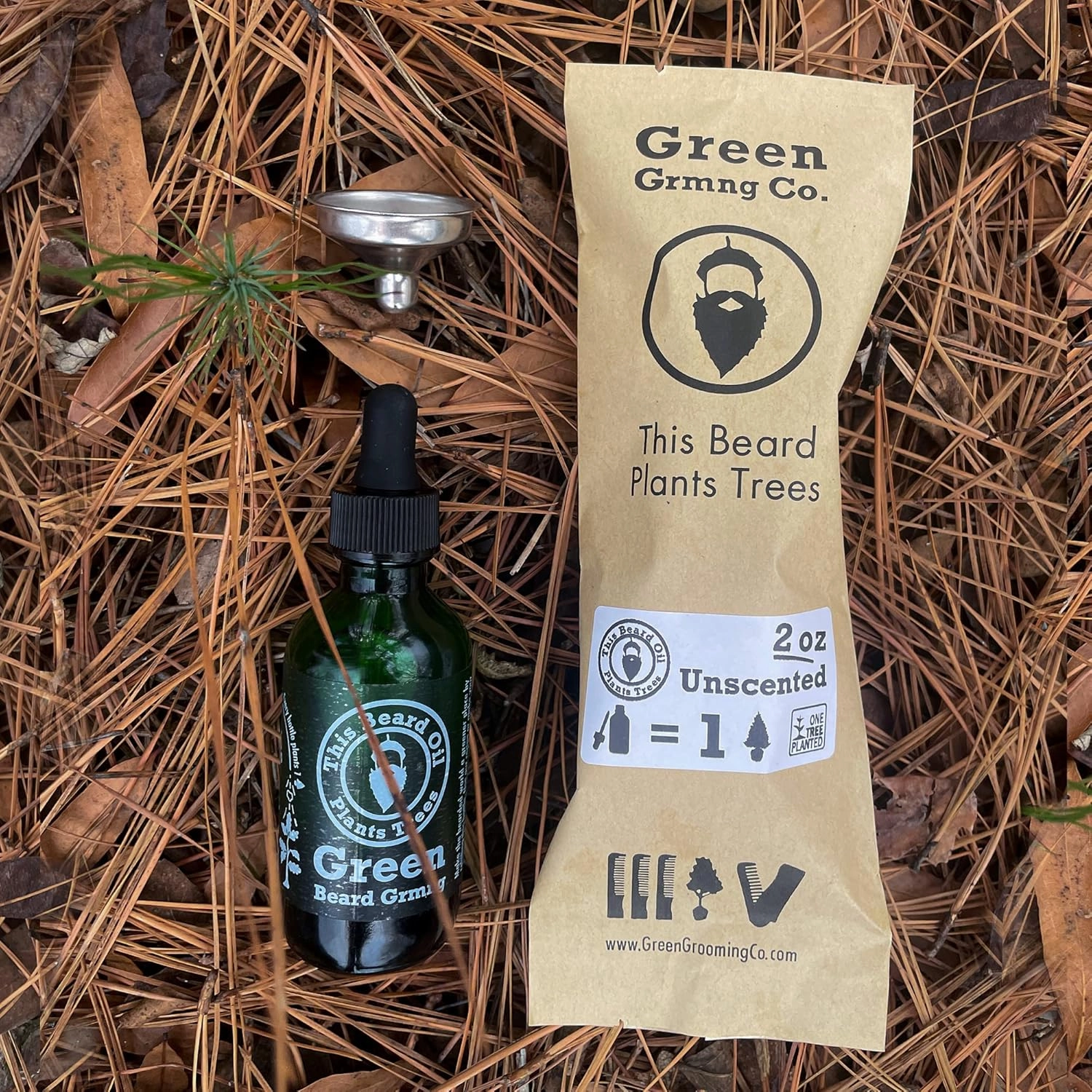 Natural Beard Oil - Unscented - This Beard Oil Plants Trees from Recipe Included - 2 Ounce