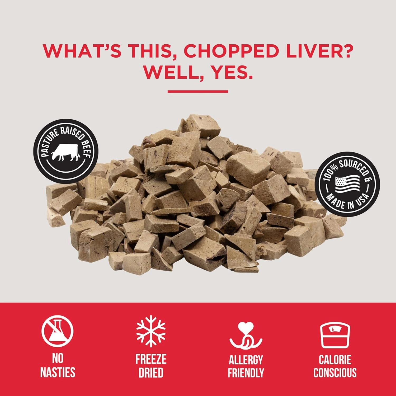 Natural Rapport Beef Liver Dog Treats - The Only Freeze Dried Beef Liver Dogs Need - Grain-Free Beef Bites, Dog Treats for Small and Large Dogs (8 oz.)