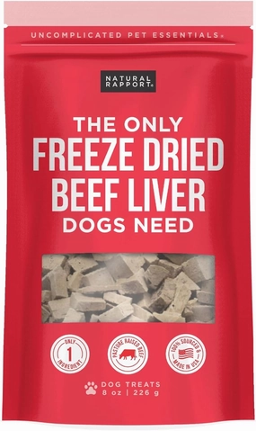 Natural Rapport Beef Liver Dog Treats - The Only Freeze Dried Beef Liver Dogs Need - Grain-Free Beef Bites, Dog Treats for Small and Large Dogs (8 oz.)