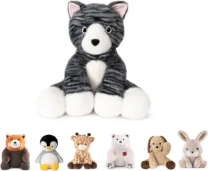 Niuniu Daddy 14" | 3.5 Pound Cat Weighted Stuffed Animal, Heavy Stuffed Cat Plush Toys for Kids Adults, Weighted Beads for Kitty Stuffed Animals Body Pillow for Present Birthday Holiday Christmas