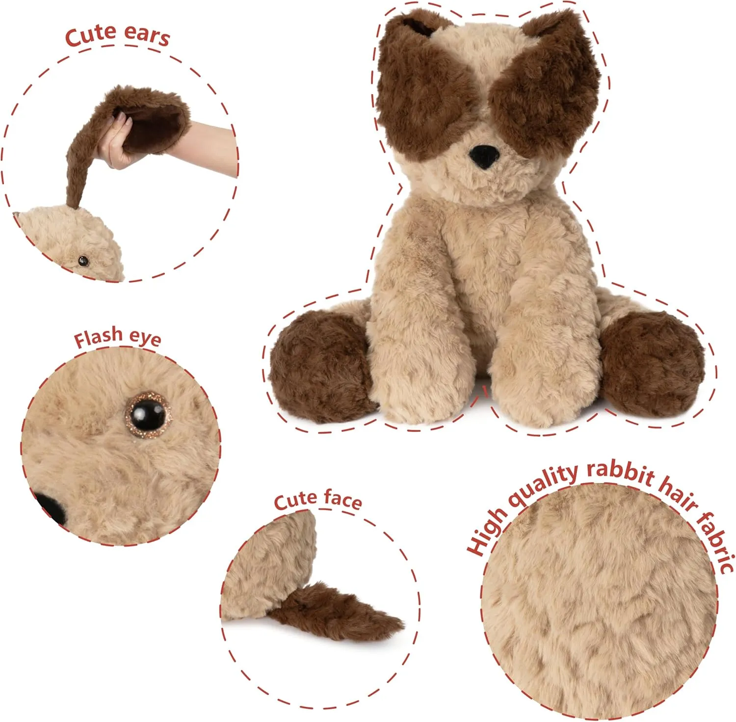 Niuniu Daddy 14" | 3.5 Pound Dog Weighted Stuffed Animal, Heavy Doggy Pillowfort Plush Toys for Kids Adults, Weighted Beads for Puppy Stuffed Animals Body Pillow for Gift Birthday Holiday Christmas