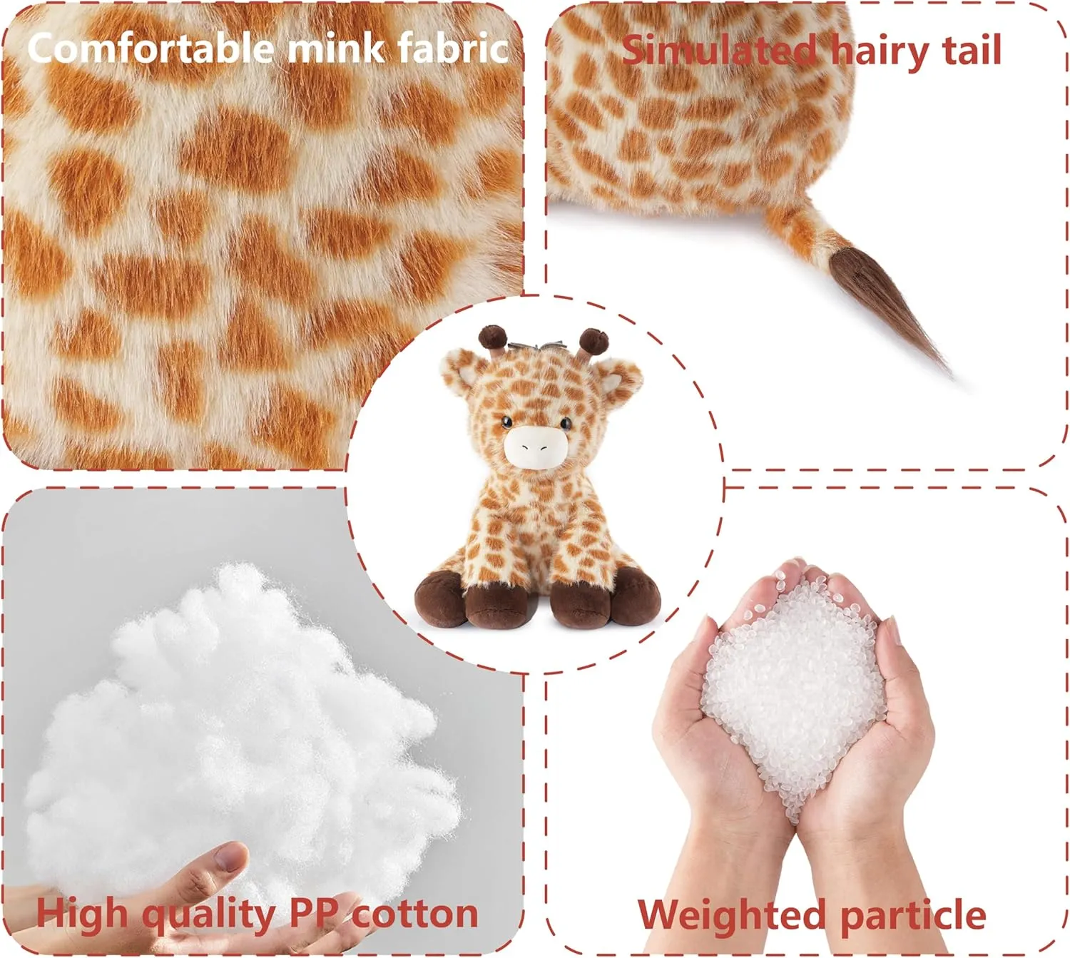 Niuniu Daddy 14" | 3.5 Pound Giraffe Weighted Plush Stuffed Animal, Heavy Giraffe Pillowfort Toys for Kids Adults, Weighted Beads for Stuffed Animals Body Pillow for Gift Birthday Christmas Holiday