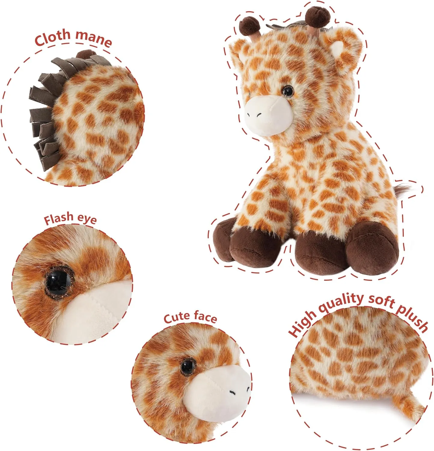 Niuniu Daddy 14" | 3.5 Pound Giraffe Weighted Plush Stuffed Animal, Heavy Giraffe Pillowfort Toys for Kids Adults, Weighted Beads for Stuffed Animals Body Pillow for Gift Birthday Christmas Holiday