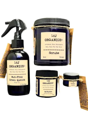 Nut-Free Body Bath Spa Collection - Gift Set- Organic 100% Natural - Body Oil, Body Butter, Lip Balm, Scrub - Treat & Feed Your Skin With Nut-Free Food Grade Ingredients