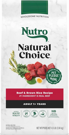 Nutro Natural Choice Adult Dry Dog Food, Beef and Brown Rice Recipe, 4.5 lbs.