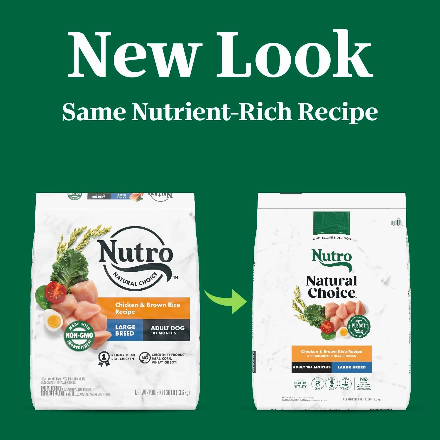 Nutro Natural Choice Adult Large Breed Dry Dog Food, Chicken and Brown Rice Recipe, 30 lbs.