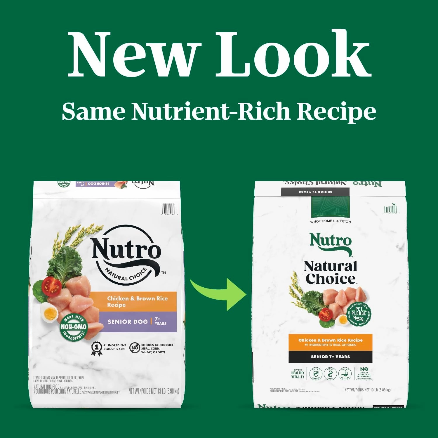 Nutro Natural Choice Senior Dry Dog Food, Chicken and Brown Rice Recipe, 13 lbs.