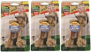 Nylabone 3 Pack of Healthy Edibles Wild Bison Flavor Dog Chew Treats, Medium, 2 Bones Each