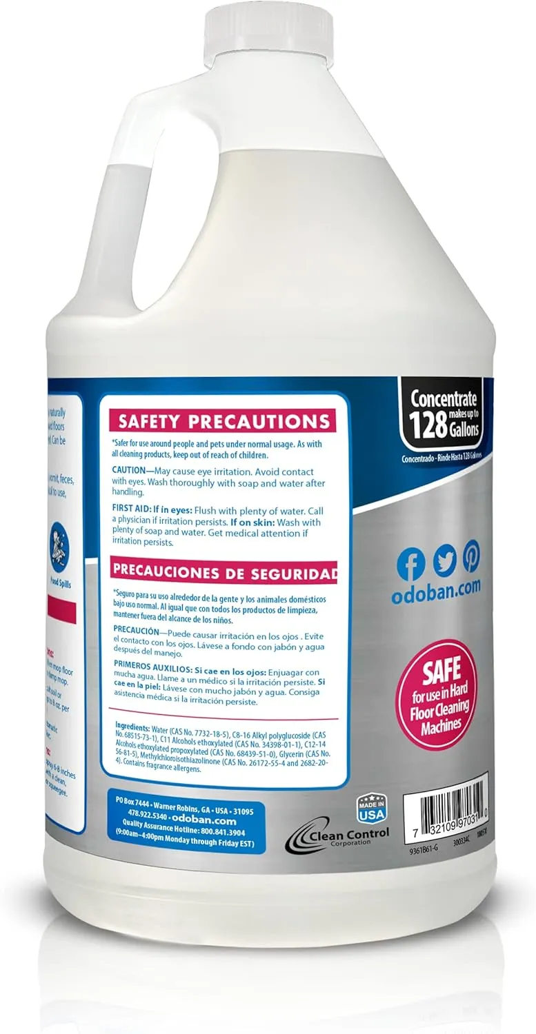 OdoBan Pet Solutions Oxy Stain Remover 2-Pack, 32 Ounce Sprays Each, and Neutral pH Floor Cleaner Concentrate, 1 Gallon