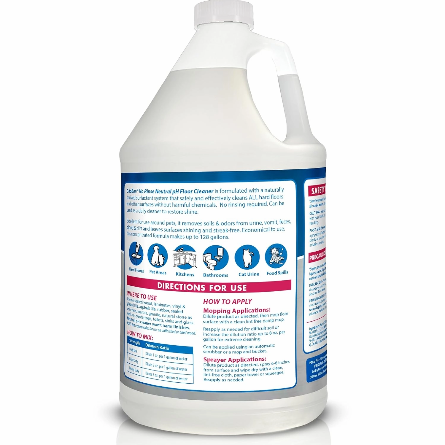 OdoBan Pet Solutions No Rinse Neutral pH Floor Cleaner Concentrate, 2 Gallons, Splash O' Citrus Scent