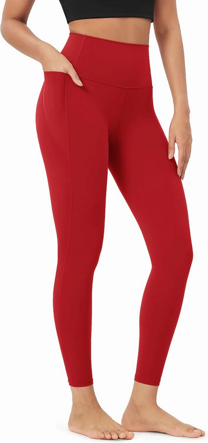 ODODOS Women's High-Waist 7/8 Compression Leggings with High-Positioned Pockets, Yoga Pants for Running & Workout