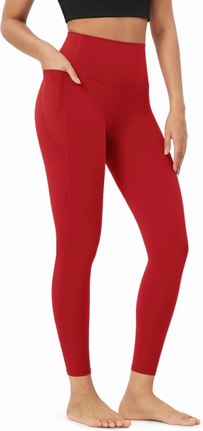ODODOS Women's High-Waist 7/8 Compression Leggings with High-Positioned Pockets, Yoga Pants for Running & Workout
