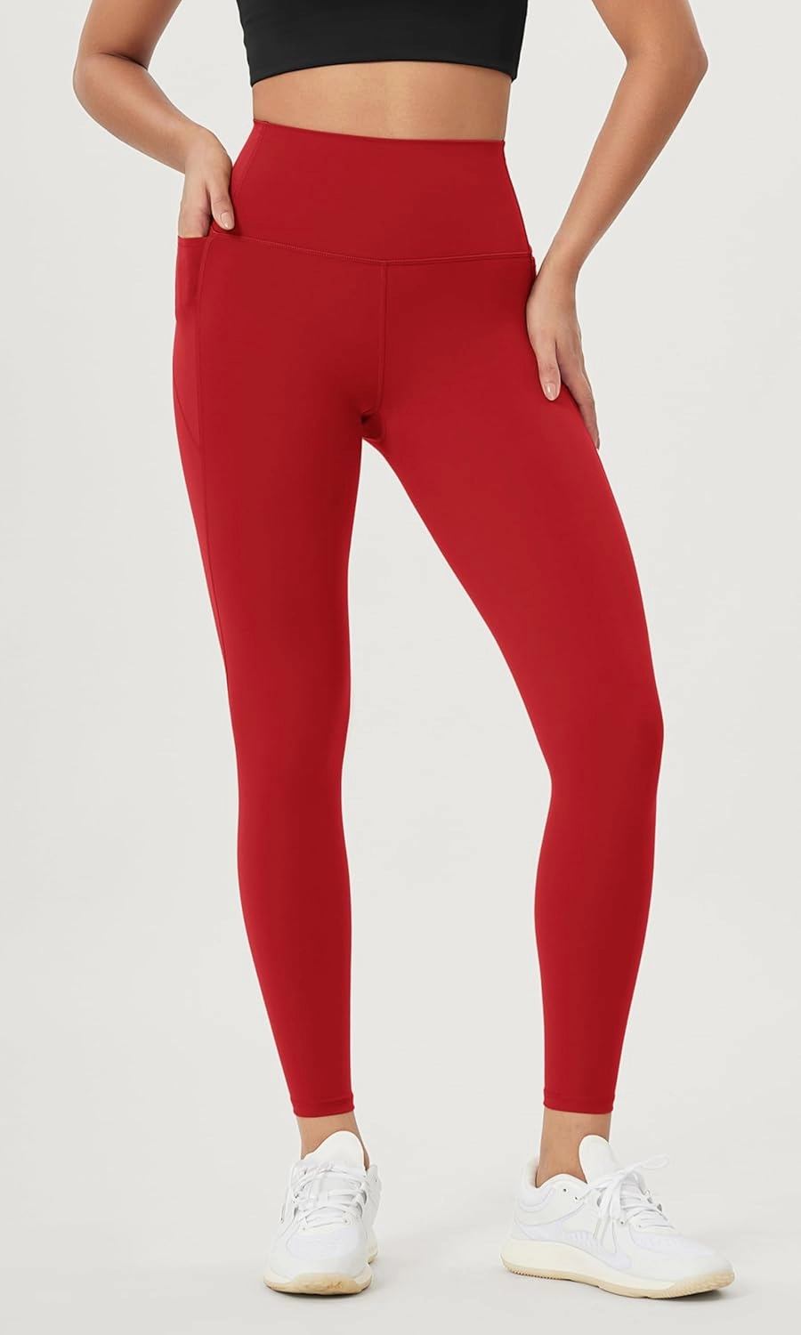 ODODOS Women's High-Waist 7/8 Compression Leggings with High-Positioned Pockets, Yoga Pants for Running & Workout