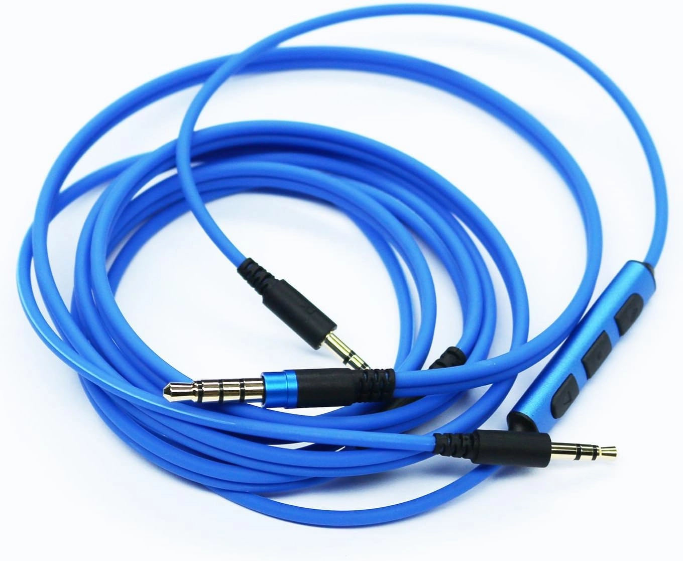 OFC Tangle-Free Replacement Cable Remote Volume & Microphone for Sol Republic Master Tracks HD V8 V10 V12 X3 Headphone Compatible with iPhone Samsung & Some Android Phone Blue