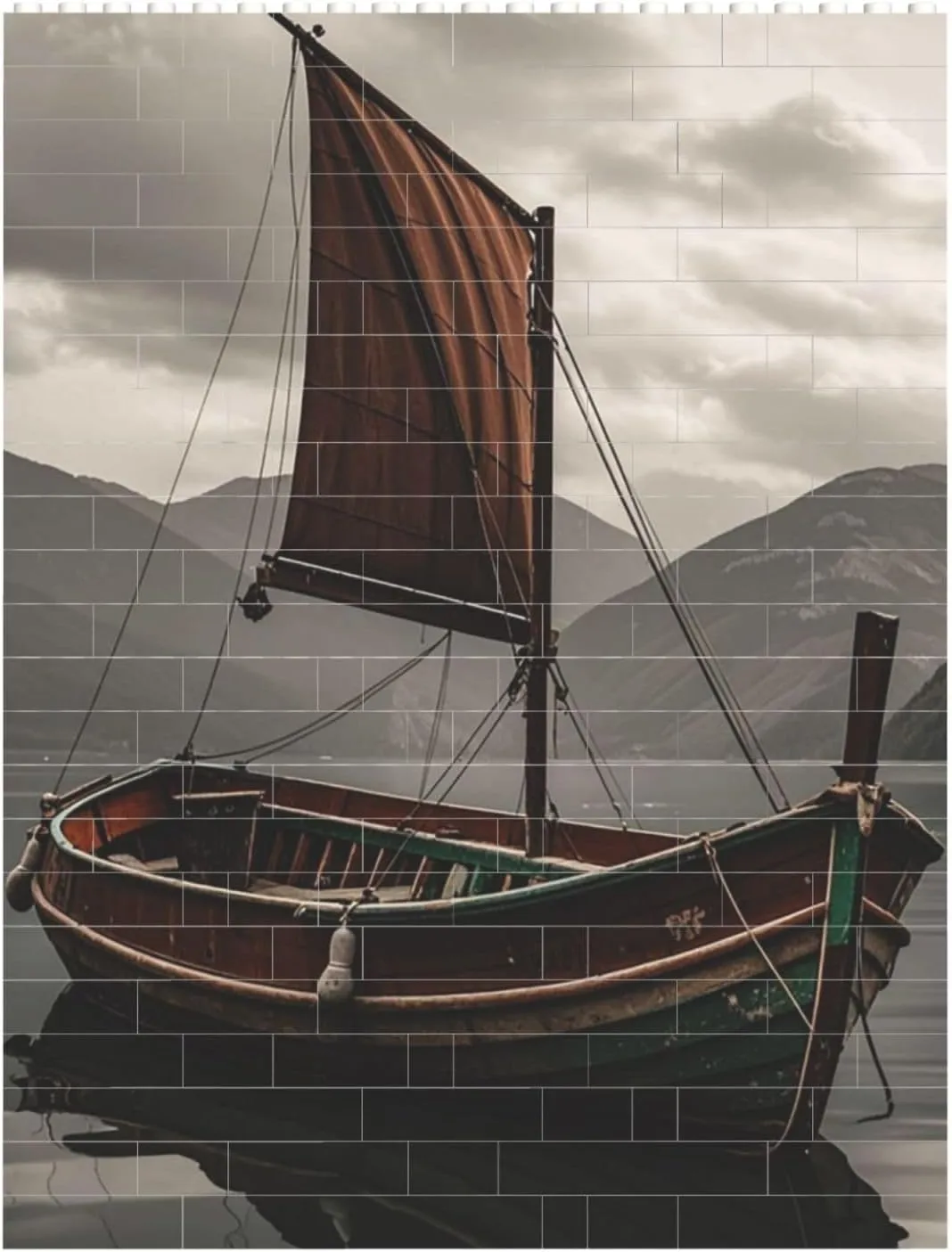 Old Boat Building Block Puzzle Personalized Building Bricks for Adults Block Puzzle Building DIY Brick Block Puzzles Valentine's Day Gifts for Home Decor Brick Puzzle