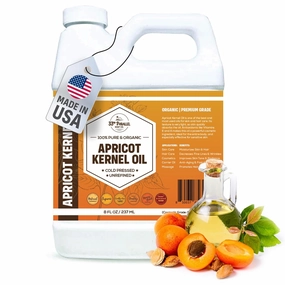Organic Apricot Kernel Oil (32 Oz) Premium Cold Pressed Unrefined | 100% Pure Apricot Kernel Oil for Skin, Face, Hair, Soap Making, Massage | Carrier for Essential Oils | Available Bulk | 32 FL OZ