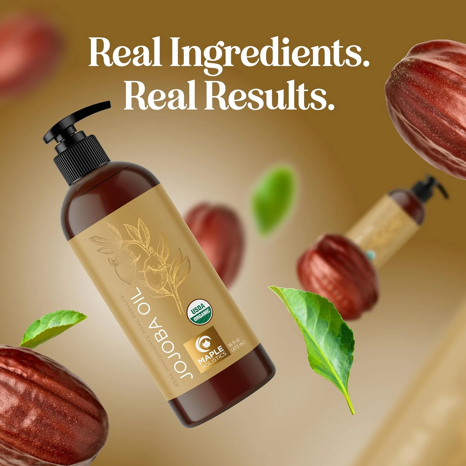 Organic Jojoba Oil Cold Pressed Unrefined - 100% Pure Organic Certified Oil for Skin Hair & Nails - Organic Skin Care & Natural Beauty DIY Carrier Oil - Dermatologist Tested & Non GMO (16 Fl Oz)