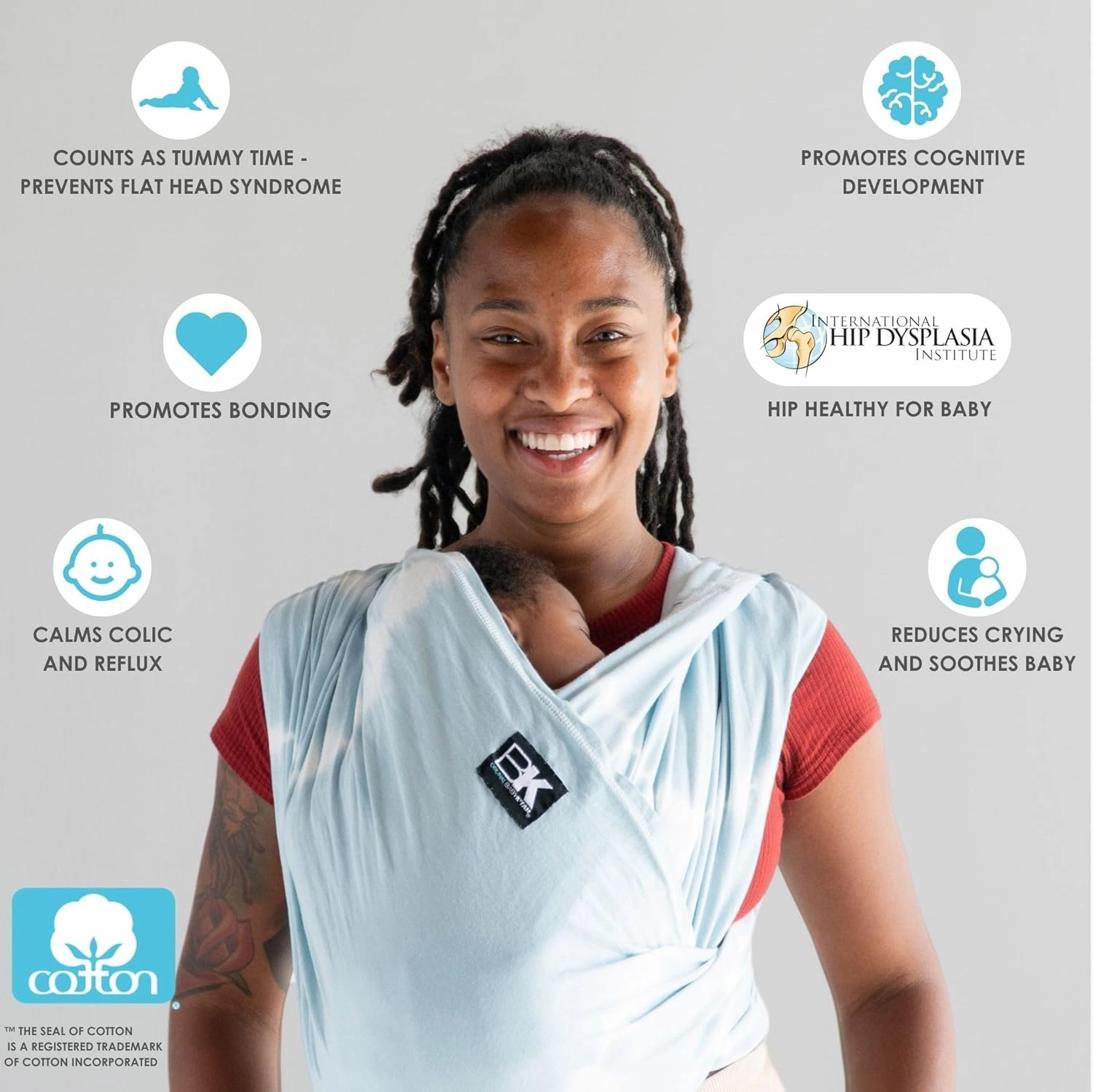 Original Baby K'tan Baby Carrier: #1 Easy Pre-Wrapped, Soft, Slip-On, No Rings, No Buckles | 5 in 1 Baby Sling Gift | The Best Hands Free Infant Wrap For Newborn to Toddler up to 35lb (See Size Chart)