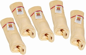 Original Beef Cheek Rolls | Super Thick | All Natural Rawhide Alternative No Hide Premium Dog Chew Sticks | Natural Beef | Large 10-12 Inch (5 Pack)