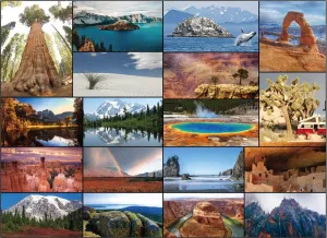 Our National Parks 100-Piece Jigsaw Puzzle - USA National Park Puzzles for Kids, Featuring Acadia, Yellowstone, Zion, Arches, Crater Lake, Mount Rainier & More (100 Pieces)
