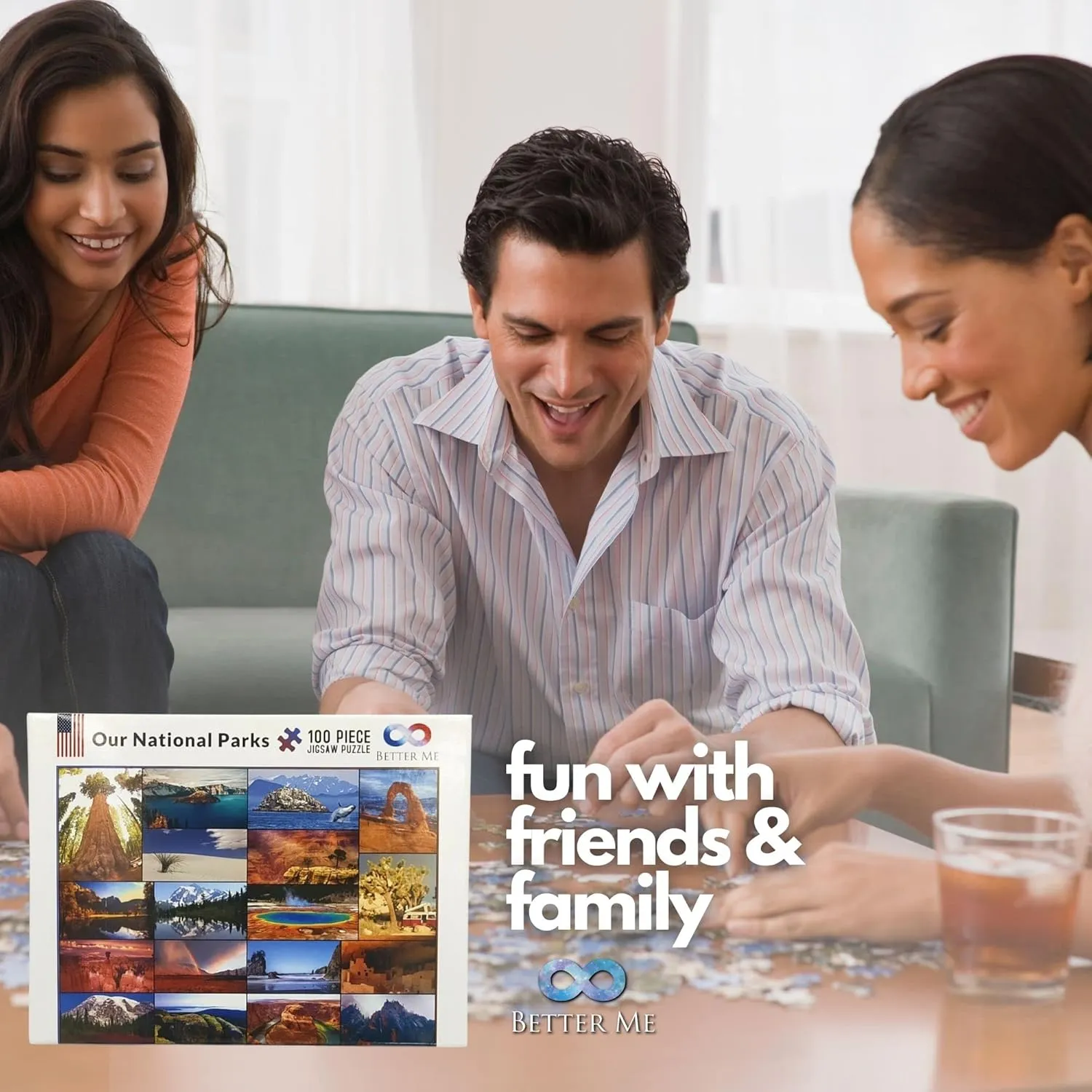 Our National Parks 100-Piece Jigsaw Puzzle - USA National Park Puzzles for Kids, Featuring Acadia, Yellowstone, Zion, Arches, Crater Lake, Mount Rainier & More (100 Pieces)
