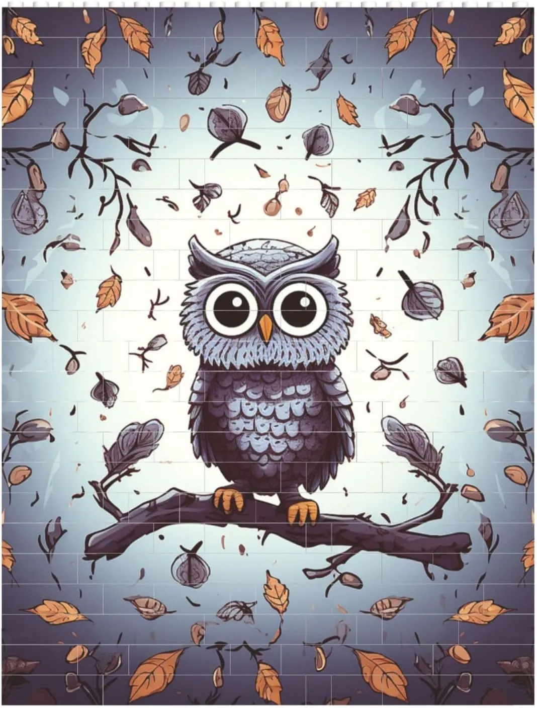 Owl Tree Branches Building Block Puzzle Personalized Building Bricks for Adults Square Shaped Block Puzzle Building Brick Block Puzzles Valentine's Day Gifts for Home Decor Brick Puzzle
