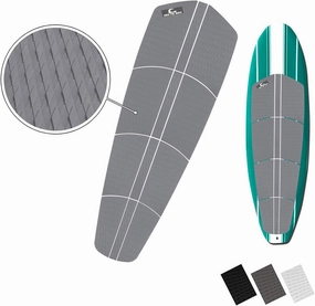 Own the Wave 12 Piece Premium EVA Foam Surfboard Traction Pad Non-Slip Trimmable Deck Sheet 3M Adhesive for Longboard SUP Paddleboard Surfboard White, Black, Grey