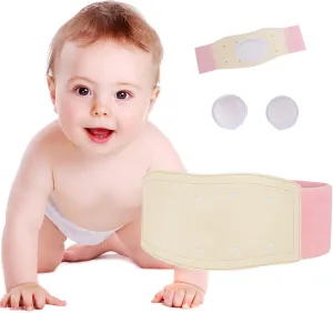 Paskyee Umbilical Hernia Belt Baby Belly Button Band Infant Belly Wrap Abdominal Binder Hernia Truss Support Adjustable Navel Belly Band Newborn Umbilical Cord Pink