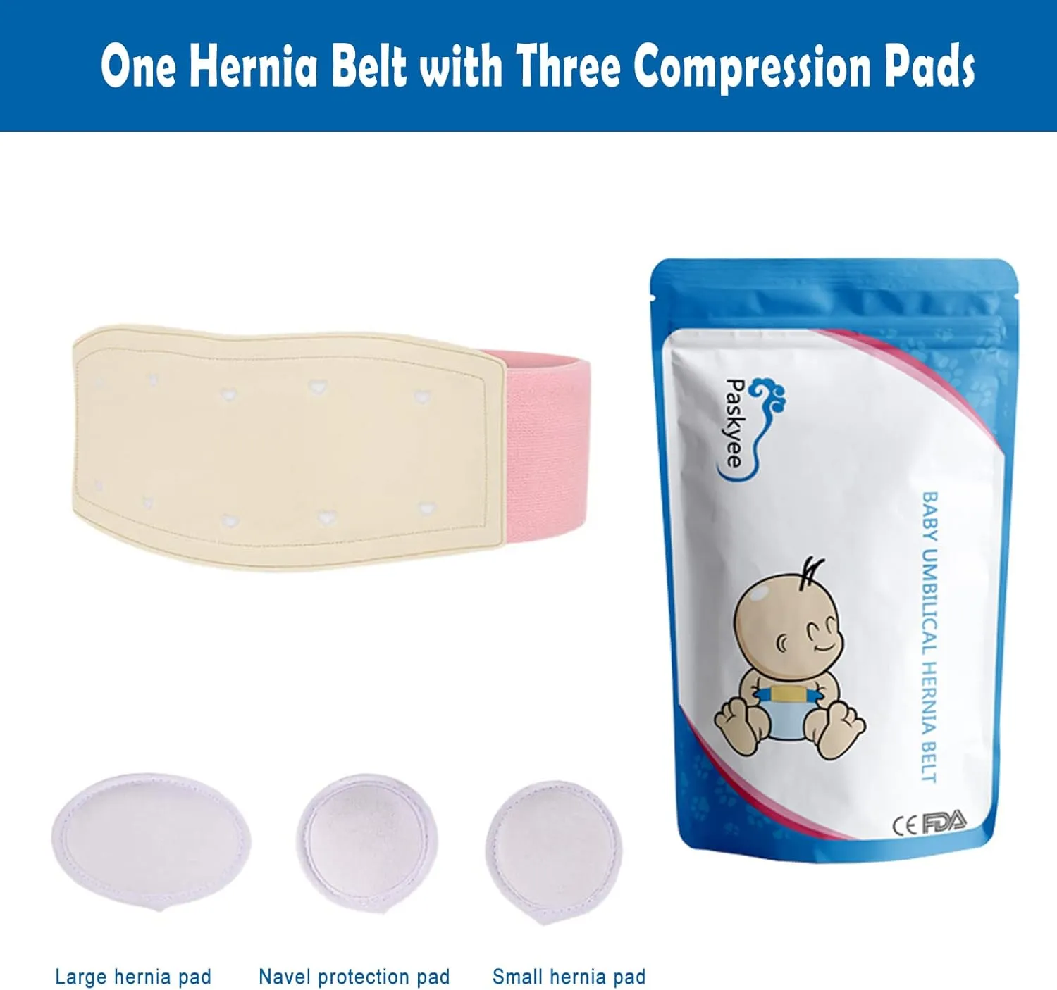 Paskyee Umbilical Hernia Belt Baby Belly Button Band Infant Belly Wrap Abdominal Binder Hernia Truss Support Adjustable Navel Belly Band Newborn Umbilical Cord Pink