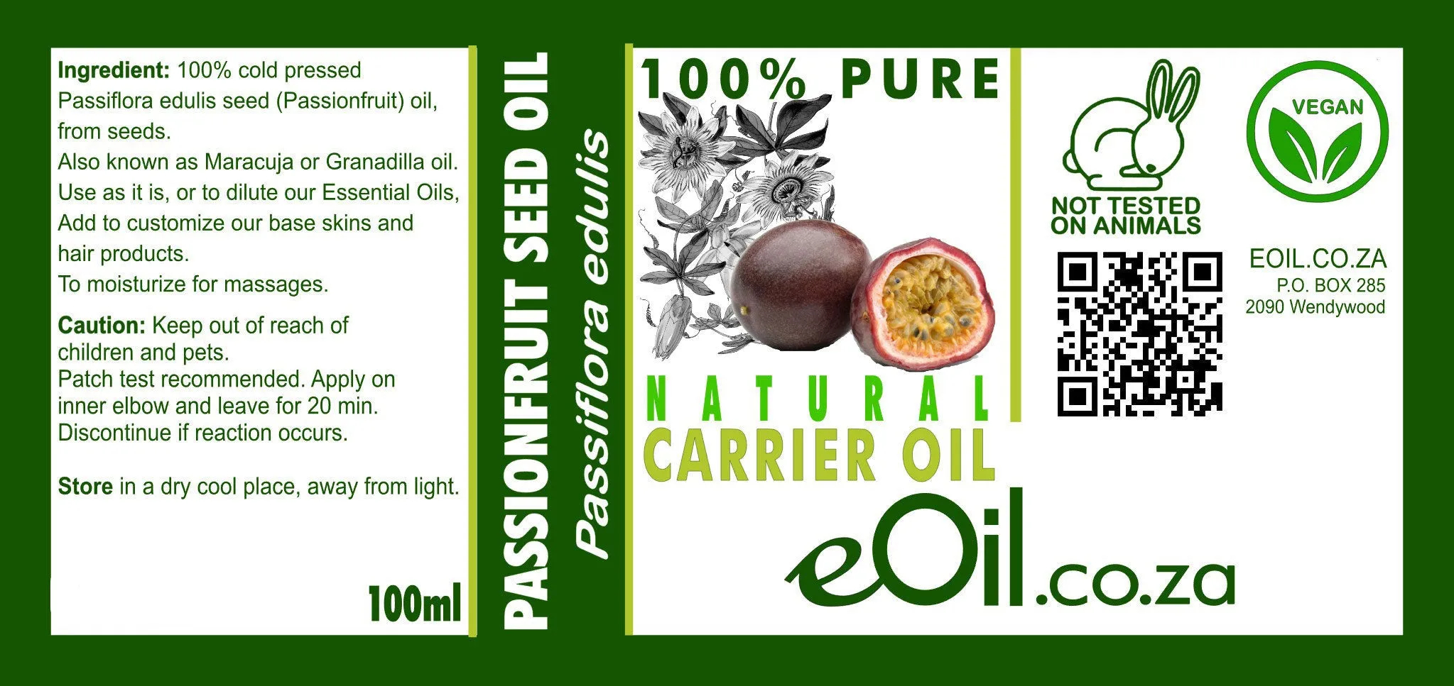 Passion Fruit Seed ( maracuja ) Natural Carrier oil