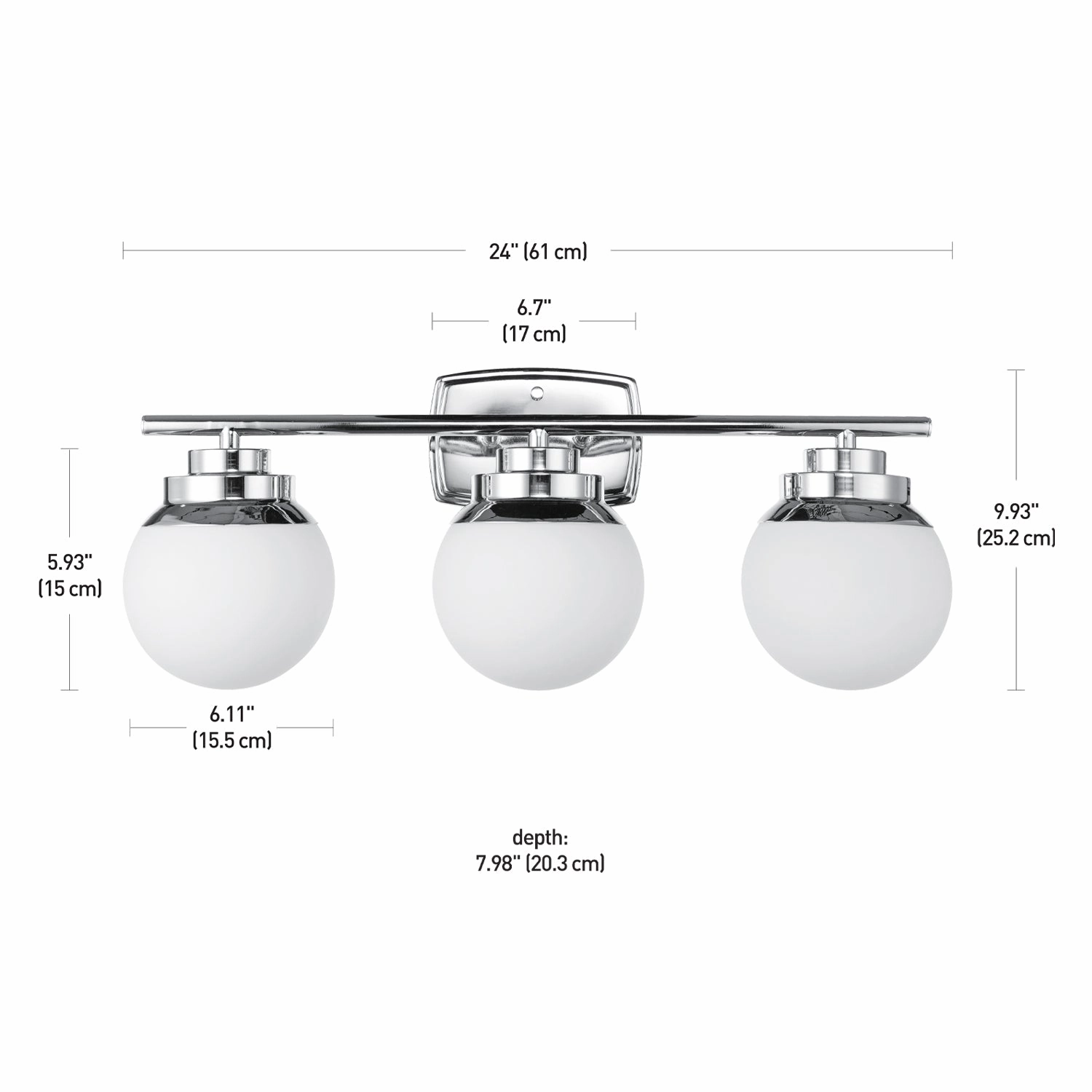 Pearson 3-Light Chrome Vanity Light