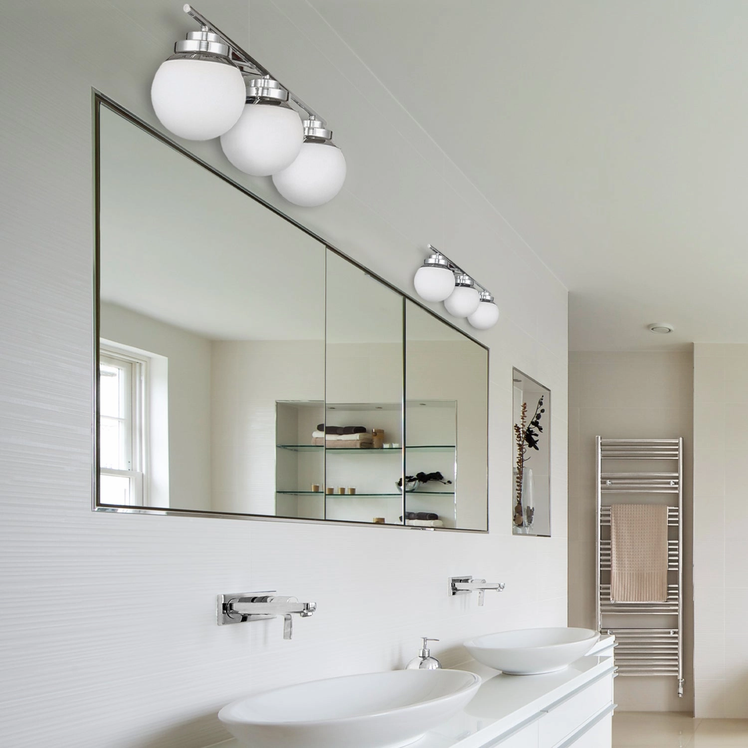 Pearson 3-Light Chrome Vanity Light